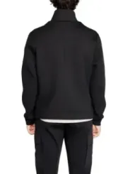 Schwarze Fleecejacke lässiger Herrenstil