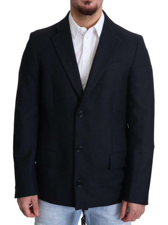 Blazers Elegant Dark Blue Virgin Wool Men's Coat 2.130,00 € 8054802116096 | Planet-Deluxe