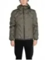 Dunkelolivfarbene Blauer Pufferjacke mit Kapuze