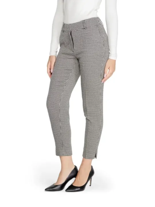 Hundzahnmuster Hose hohe Taille