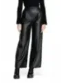 Lederhose mit hoher Taille weitem Bein
