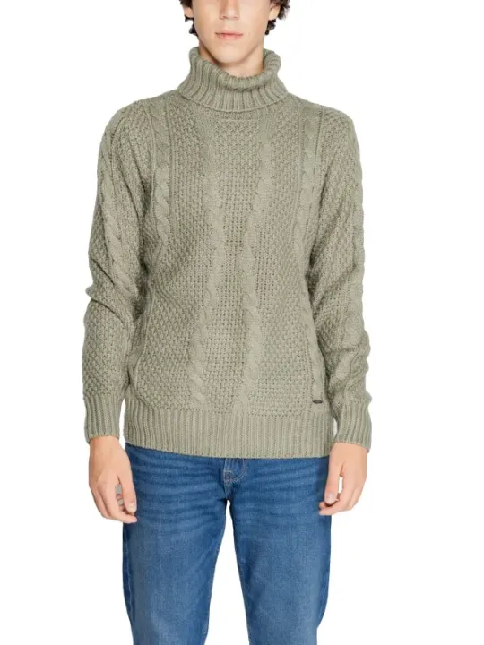 Haferbrei Kabelstrick Rollkragenpullover