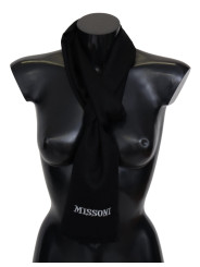 Scarves Elegant Embroidered Wool Scarf in Black 320,00 € 7333413017598 | Planet-Deluxe