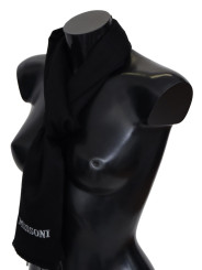 Scarves Elegant Embroidered Wool Scarf in Black 320,00 € 7333413017598 | Planet-Deluxe