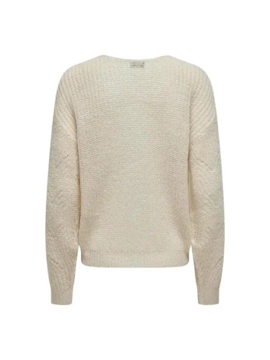 Cremefarbener Wollpullover von Jacqueline De Yong