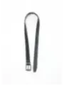Schwarzer Ledergürtel mit Metallschnalle