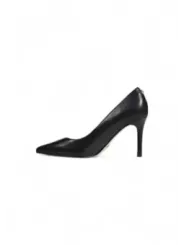 Schwarze Leder High Heel Stiletto