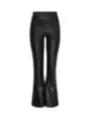 Schwarze Kunstleder-Hose mit Schlag