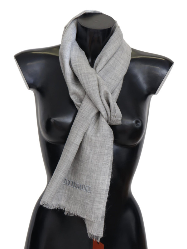 Scarves Elegant Beige Wool Silk Unisex Scarf 320,00 € 7333413018274 | Planet-Deluxe