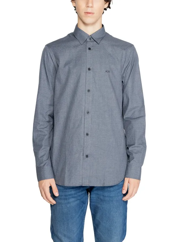 Herringbone Armani Exchange Hemd grau Herringbone Armani Exchange Hemd grau