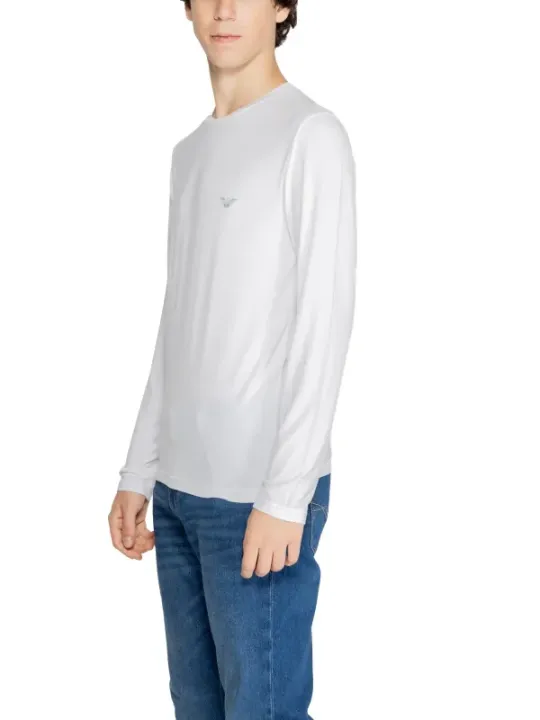 Weißes Armani Langarmshirt Baumwolle