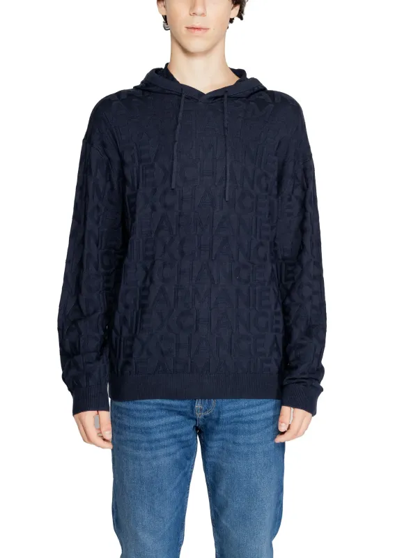 Dunkelblauer Kapuzenpullover Armani Exchange Dunkelblauer Kapuzenpullover Armani Exchange