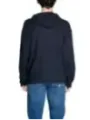 Blauer Kapuzenpullover mit Logo-Prägung