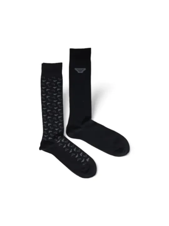 Schwarze Socken mit Vogelmuster