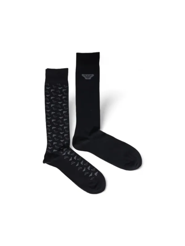 Schwarze Socken mit Vogelmuster Schwarze Socken mit Vogelmuster