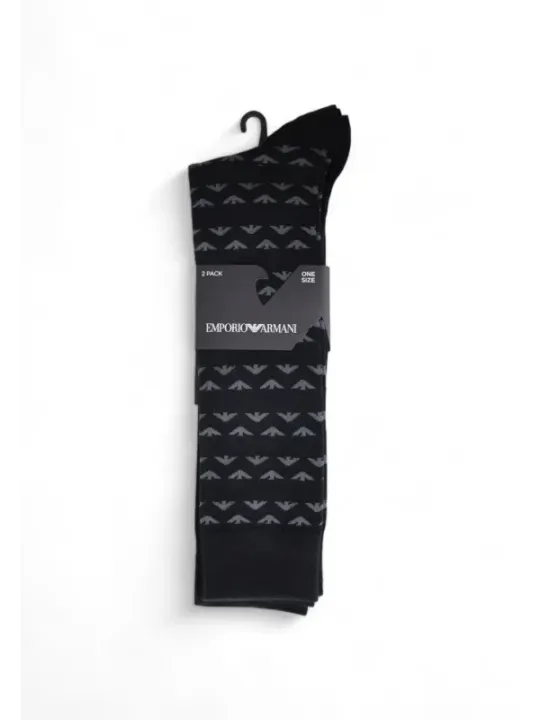 Schwarze Socken mit Armani-Logo