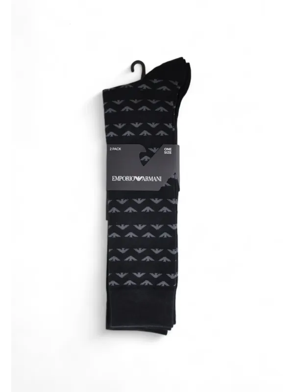 Schwarze Socken mit Armani-Logo Schwarze Socken mit Armani-Logo