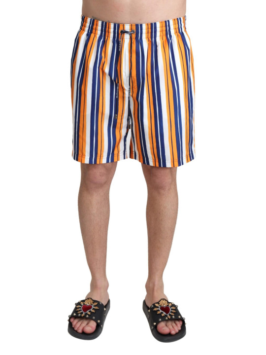 FOR THE günstig Kaufen-Multicolor Striped Swim Shorts Trunks. Multicolor Striped Swim Shorts Trunks <![CDATA[Dive into luxury with these stunning Dolce & Gabbana swim shorts. Crafted for comfort and style, these trunks come with handy pockets and signature logo details. Whether