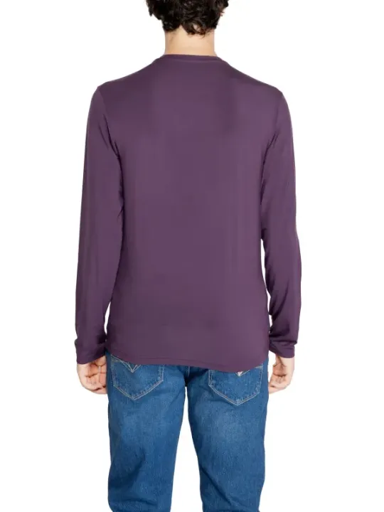Armani Supima Baumwolle Langarmshirt lila