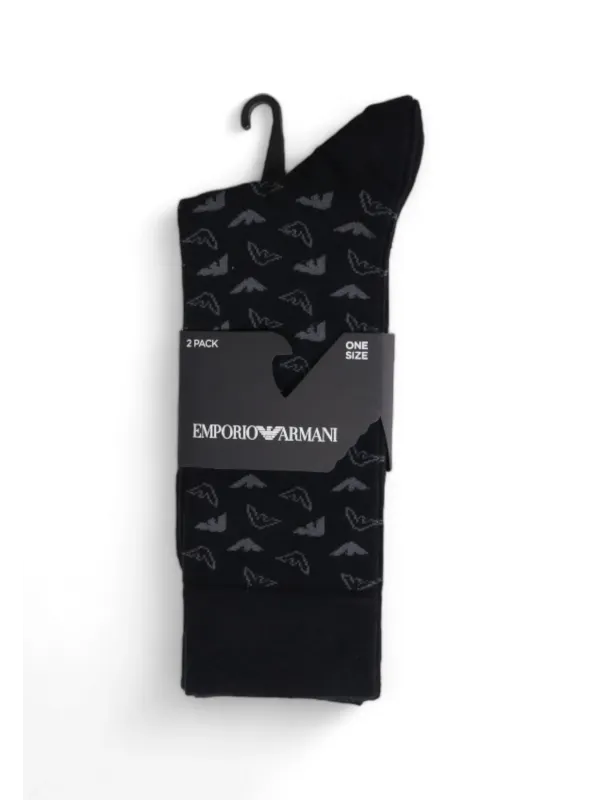 Armani Socken Zweierpack Schwarz Grau Armani Socken Zweierpack Schwarz Grau