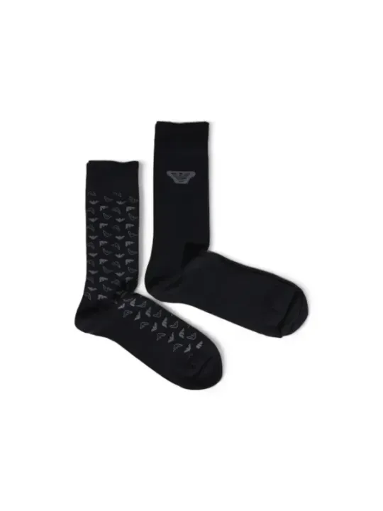Schwarze Socken mit Vogelmuster