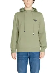 Armani blaugrüner Kapuzenpullover Baumwolle