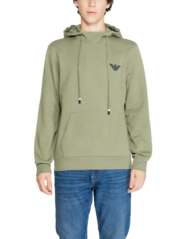 Armani blaugrüner Kapuzenpullover Baumwolle