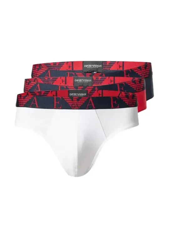 Grau-rote Emporio Armani Herrenslips Baumwolle