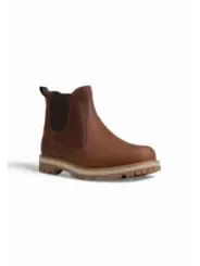 Männliche braune Leder-Chelsea-Stiefel
