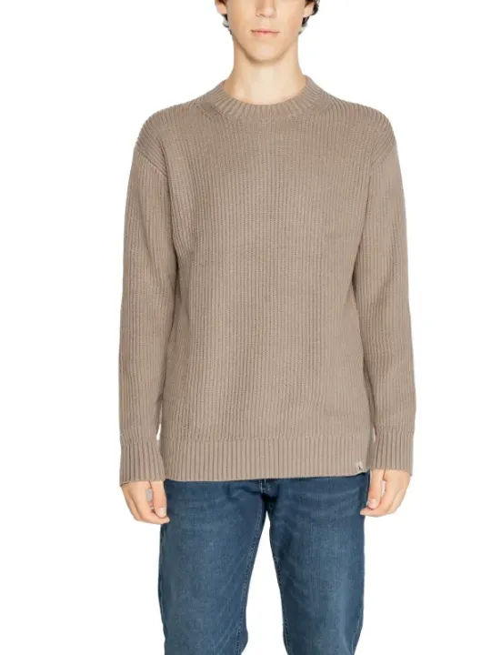 Tan gerippter Calvin Klein Pullover