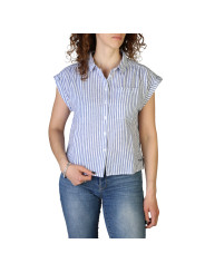 Weiße gestreifte Baumwollbluse von Pepe Jeans