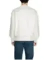 Weißer Baumwoll-Pullover mit langen Ärmeln