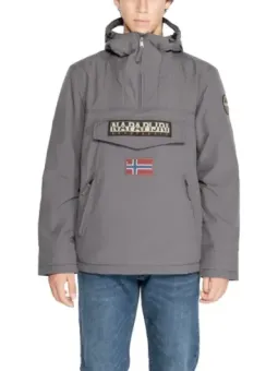 Graue Napapijri Anorakjacke mit Kapuze