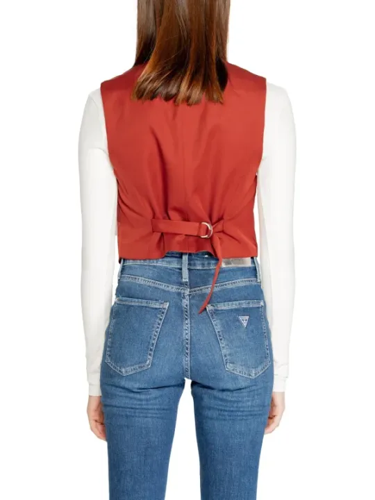 Roter Baumwoll-Crop-Top mit Kragen