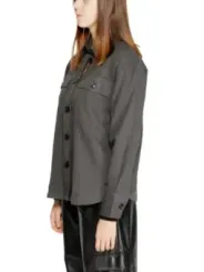 Graue Wolljacke klassisches strukturiertes Design