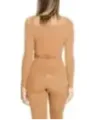 Tan, figurbetontes Langarm-Outfit