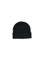 Schwarze Strickmütze mit Krempe