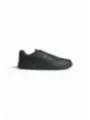 Schwarze Leder-Sneakers mit dicker Sohle