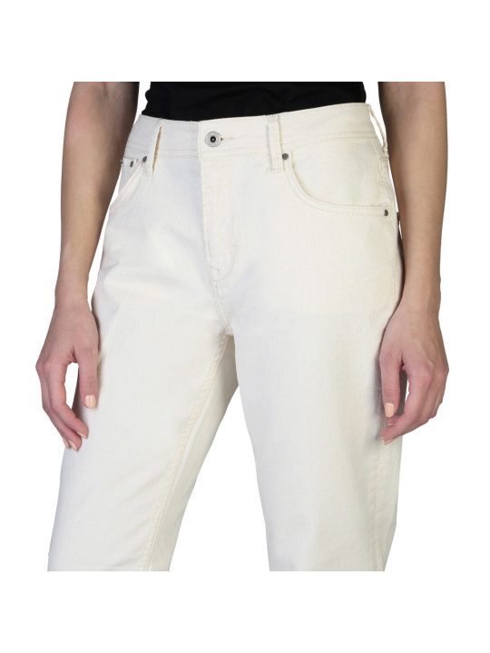 Weiße Straight Leg Denim Jeans