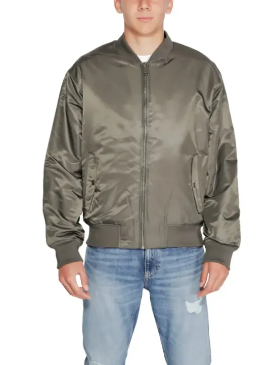 Grüne Calvin Klein Bomberjacke aus Polyester