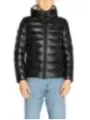 Schwarze Daunenjacke mit Kapuze