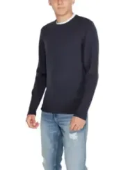 Navymelange Sweatshirt mit weißen Details