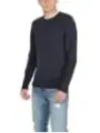 Navymelange Sweatshirt mit weißen Details