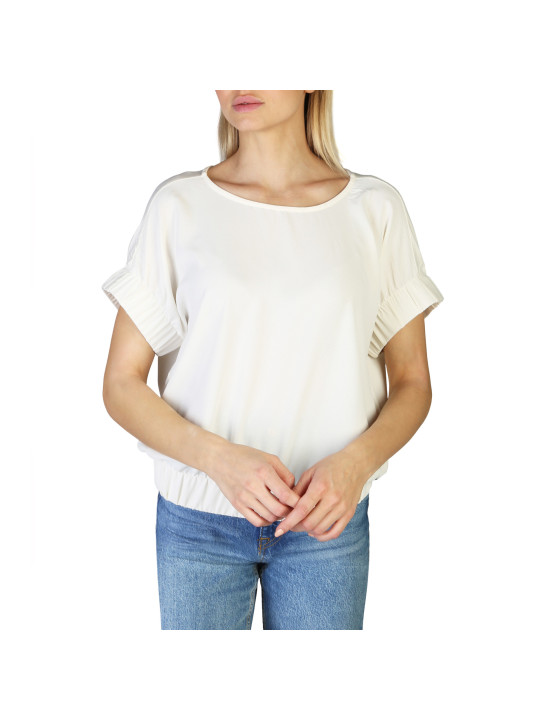 Weiße Bluse mit Rüschenärmeln