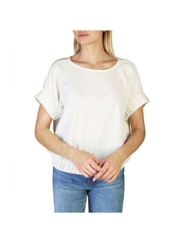 Weiße Bluse mit Rüschenärmeln Weiße Bluse mit Rüschenärmeln