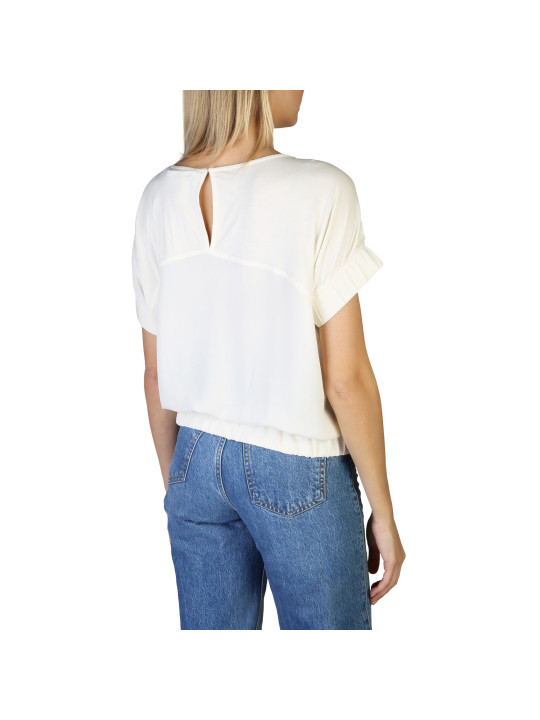 Weißes Polyester Top mit Schlüssel Detail