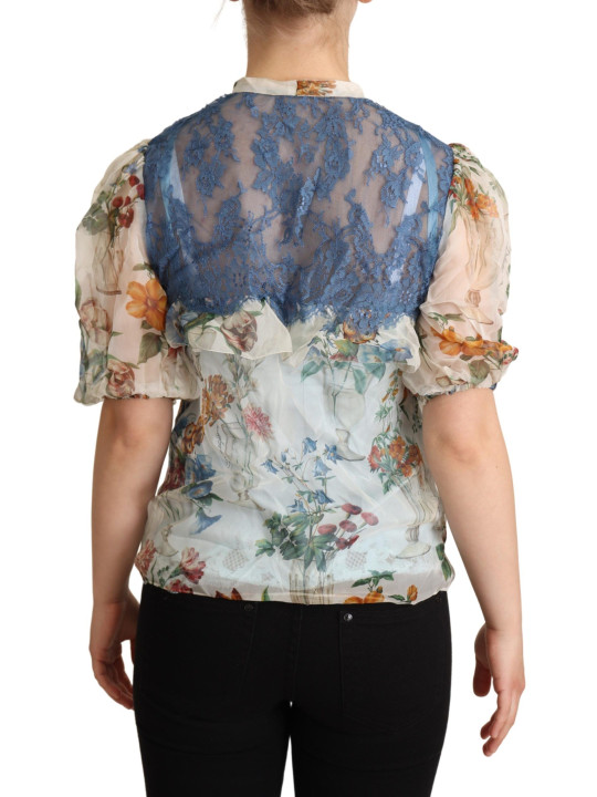 Tops & T-Shirts Chic Floral Silk Blouse with Ascot Collar 1.000,00 € 8059226888277 | Planet-Deluxe