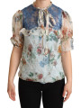 Tops & T-Shirts Chic Floral Silk Blouse with Ascot Collar 1.000,00 € 8059226888277 | Planet-Deluxe