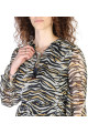 Tigerdruck Bluse mit Kragenkrawatte