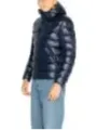Schwarze glänzende Blauer Pufferjacke